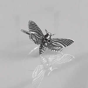 Death's Head Moth Statement Ring | Bold Gothic Witchy Jewelry | Skull Moth Ring for Mystic & Dark Nature Lovers | Unique Entomologist Gift