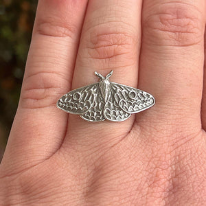 Moth Statement Ring | Bold Nature Inspired Jewelry | Large Detailed Insect Ring for Witchy Gothic Lovers | Unique Woodland Style Gift