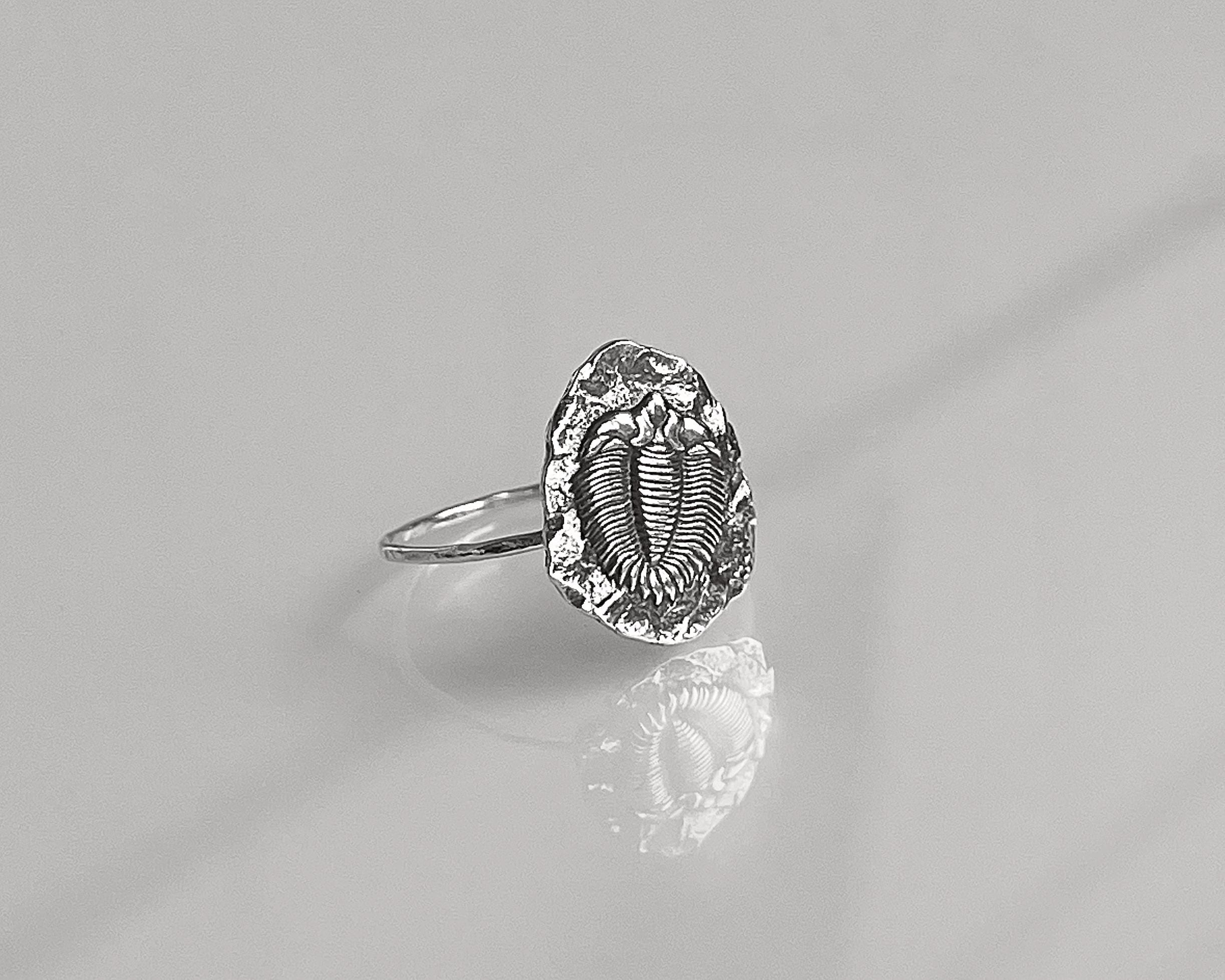 Trilobite Statement Ring | Bold Fossil Prehistoric Jewelry | Large Paleontology Ring for Geology & Science Lovers | Unique Extinct Creature