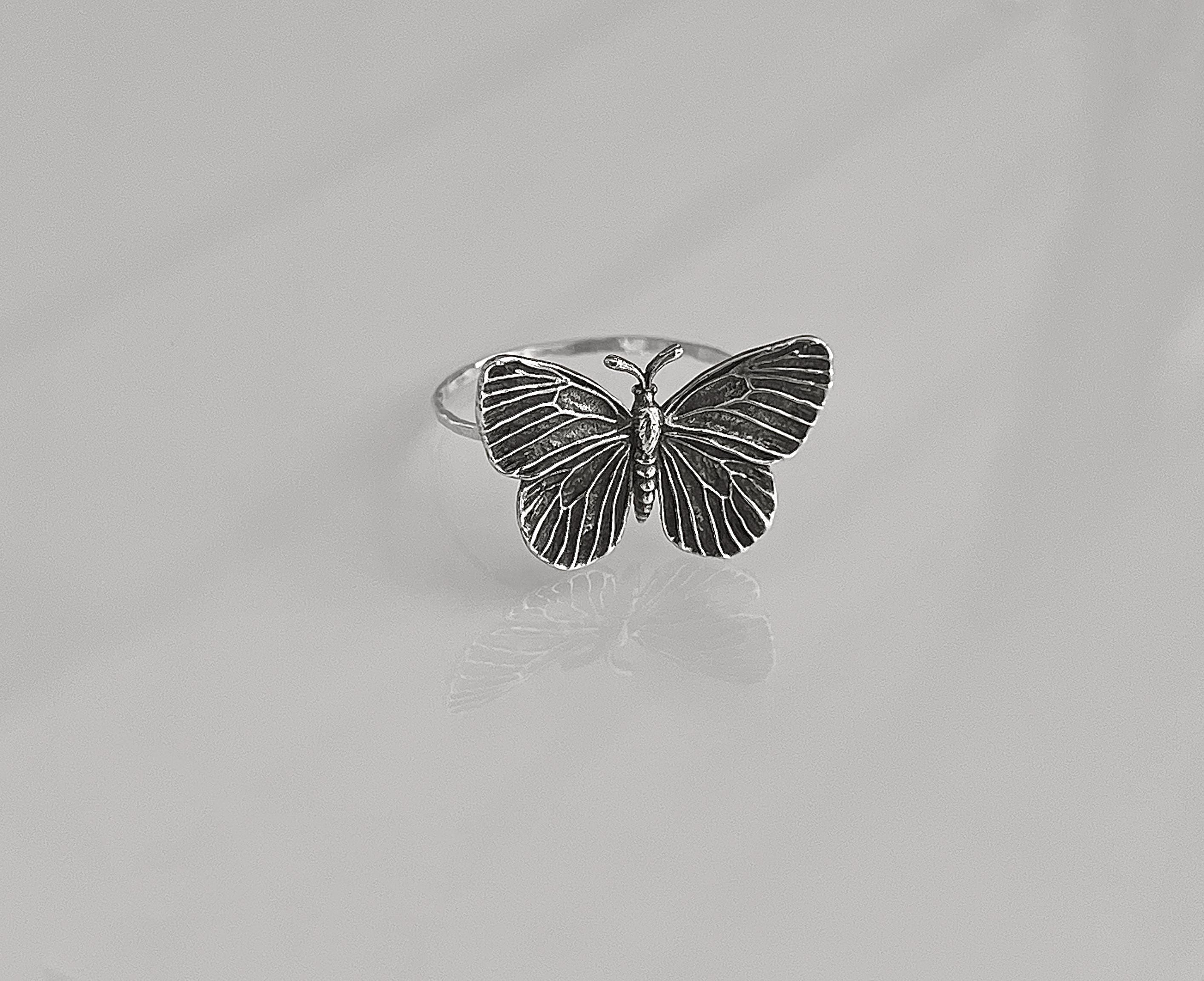 Butterfly Statement Ring | Large Butterfly Jewelry | Intricate Detail Ring | Whimsical Cottagecore Gift for Her | Bold Unique Insect Jewelry