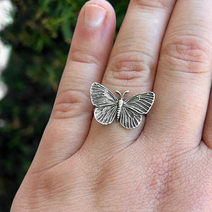 Butterfly Statement Ring | Large Butterfly Jewelry | Intricate Detail Ring | Whimsical Cottagecore Gift for Her | Bold Unique Insect Jewelry