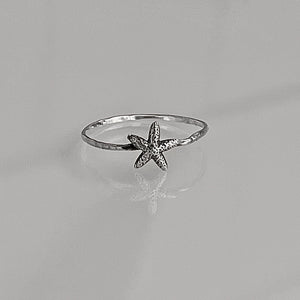 Starfish Stacking Ring | Dainty Sea Life Jewelry | Minimalist Ocean Ring for Beach Lovers | Nautical & Coastal Gift for Her | Marine Ring
