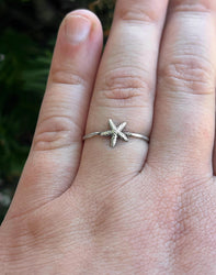 Starfish Stacking Ring | Dainty Sea Life Jewelry | Minimalist Ocean Ring for Beach Lovers | Nautical & Coastal Gift for Her | Marine Ring