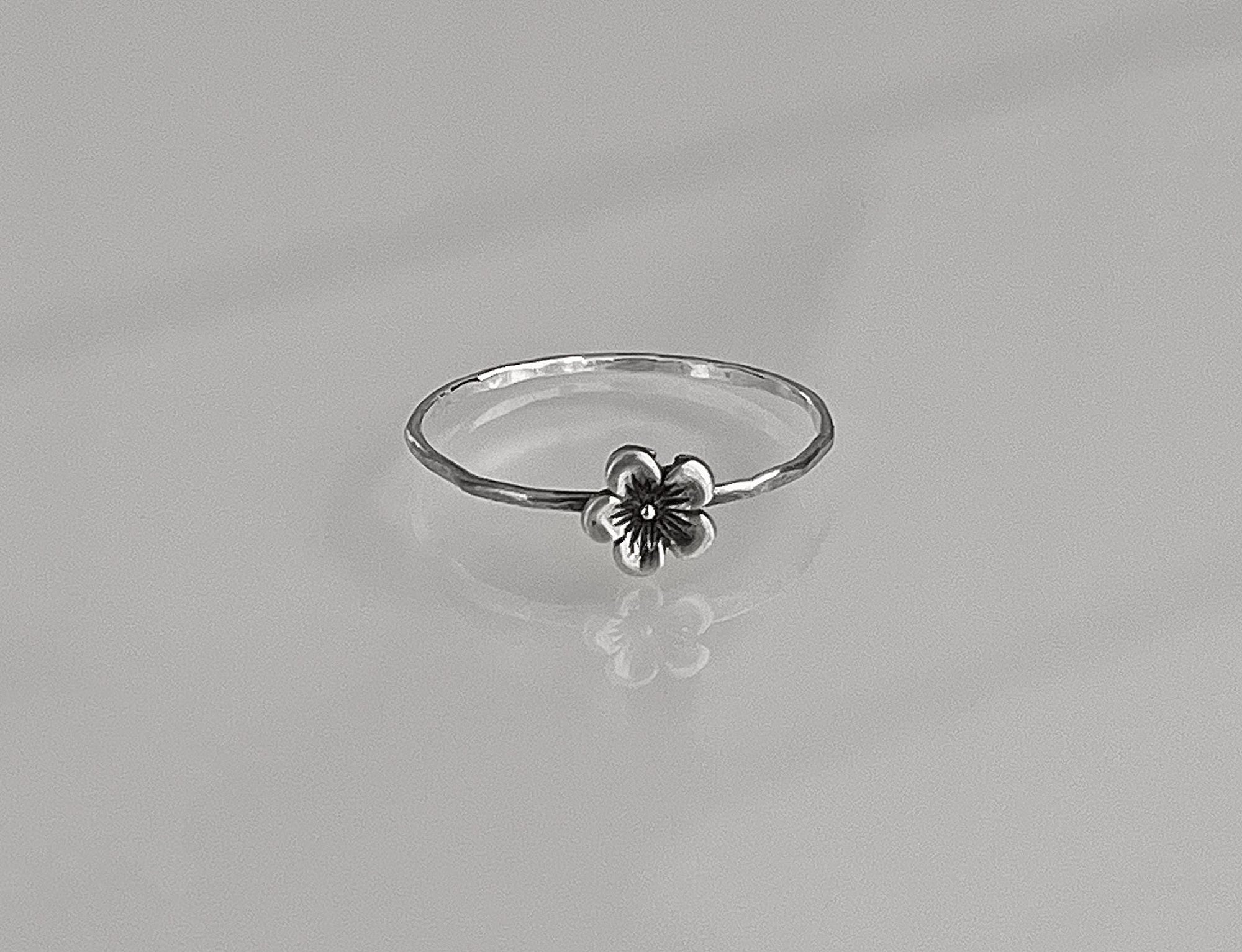 Cherry Blossom Ring | Dainty Floral Stacking Ring | Japanese Sakura Jewelry for Spring & Nature Lovers | Minimalist Flower Gift