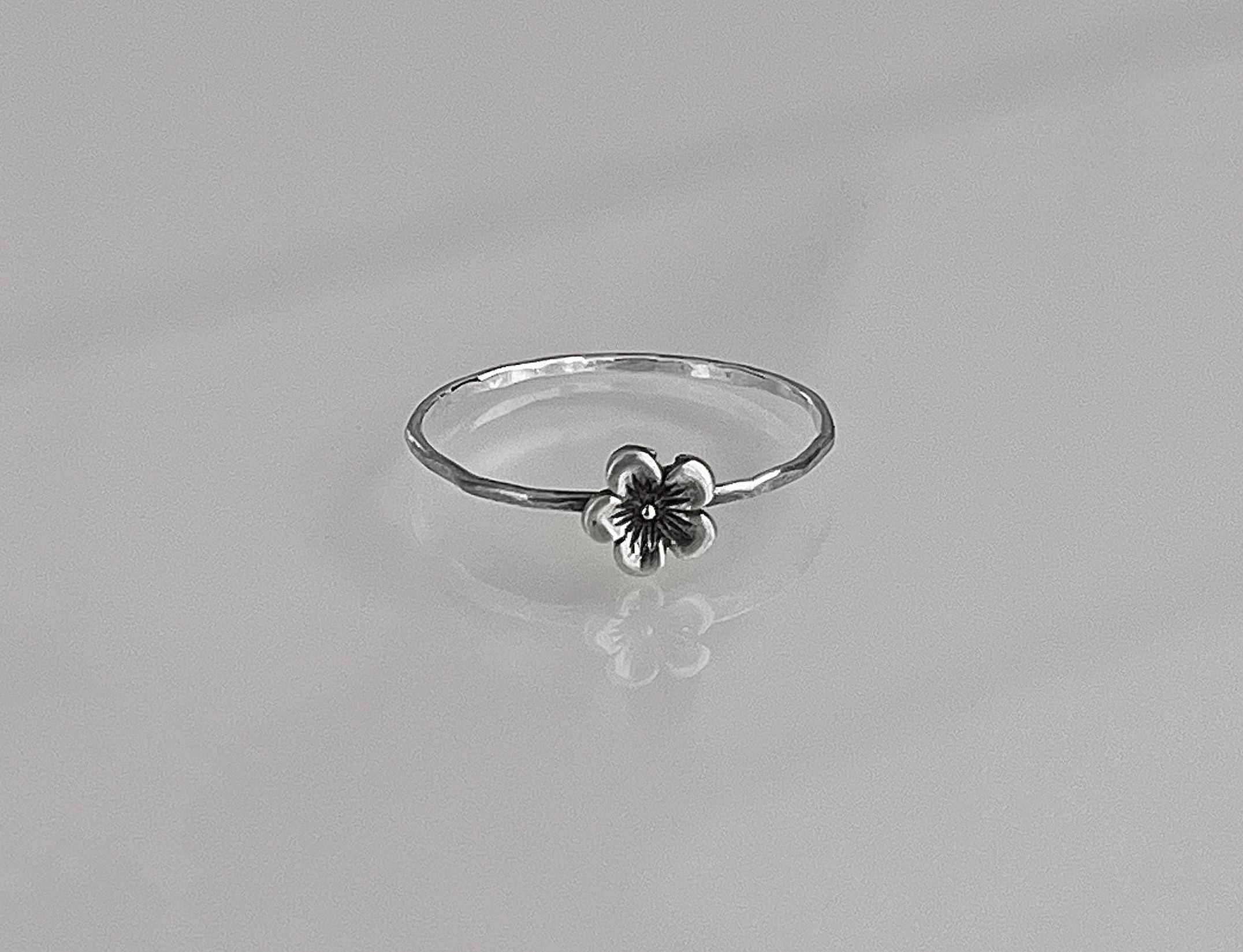 Cherry Blossom Ring | Dainty Floral Stacking Ring | Japanese Sakura Jewelry for Spring & Nature Lovers | Minimalist Flower Gift