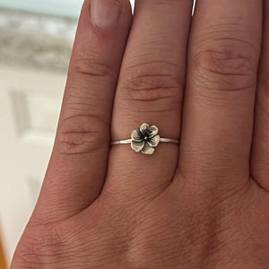 Pansy Flower Stacking Ring | Dainty Minimalist Floral Jewelry | Cottagecore Nature for Gardeners & Flower Lovers | Sweet Sentimental Gift