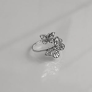 Flying Butterflies Statement Ring | Large Butterfly & Nature Jewelry | Bold Insect Ring for Lovers | Unique Symbol of Transformation Gift