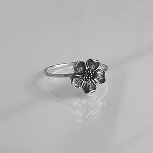 Dogwood Flower Stacking Ring | Dainty Floral & Nature Jewelry | Spring Ring for Gardeners Cottagecore Lovers | Sweet Southern Charm Gift