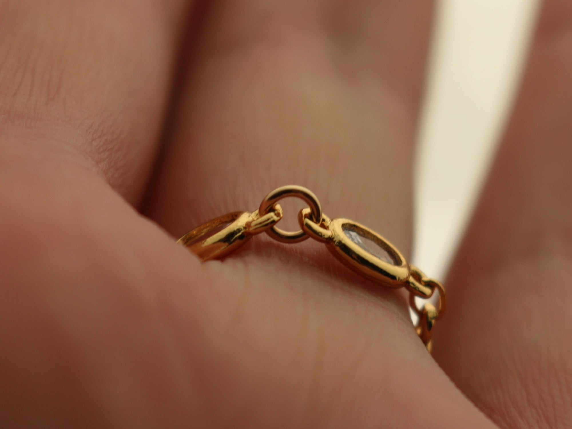Gemstone Chain Ring