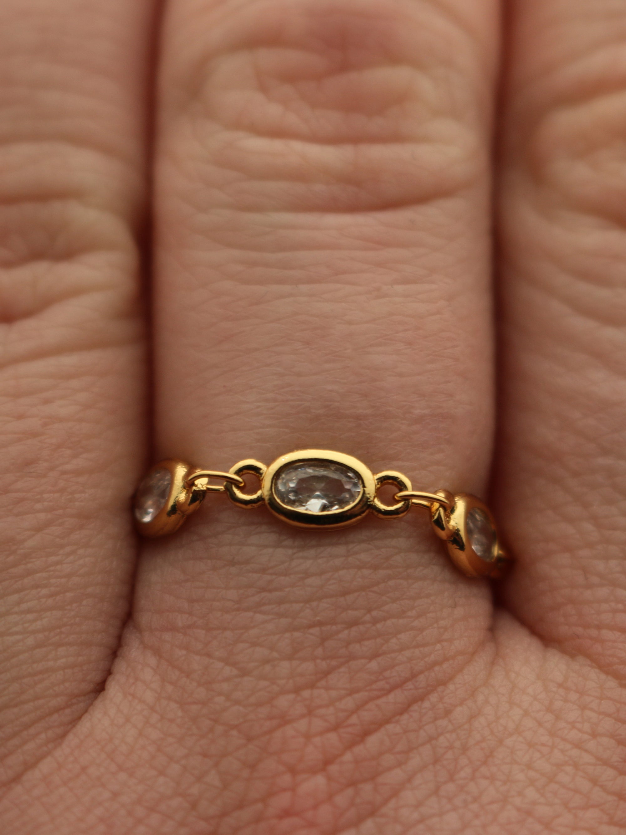 Gemstone Chain Ring