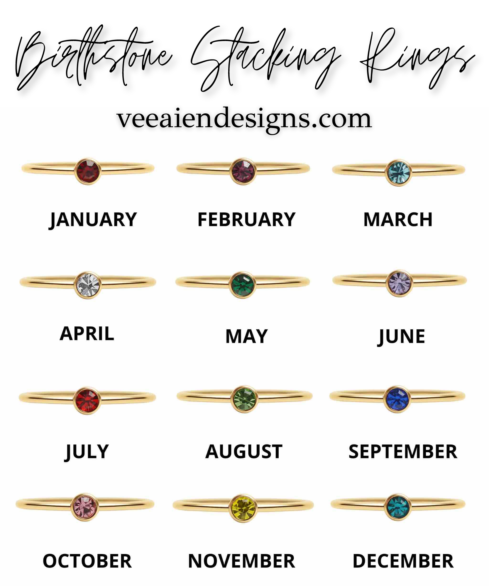 March Birthstone Ring - Gold