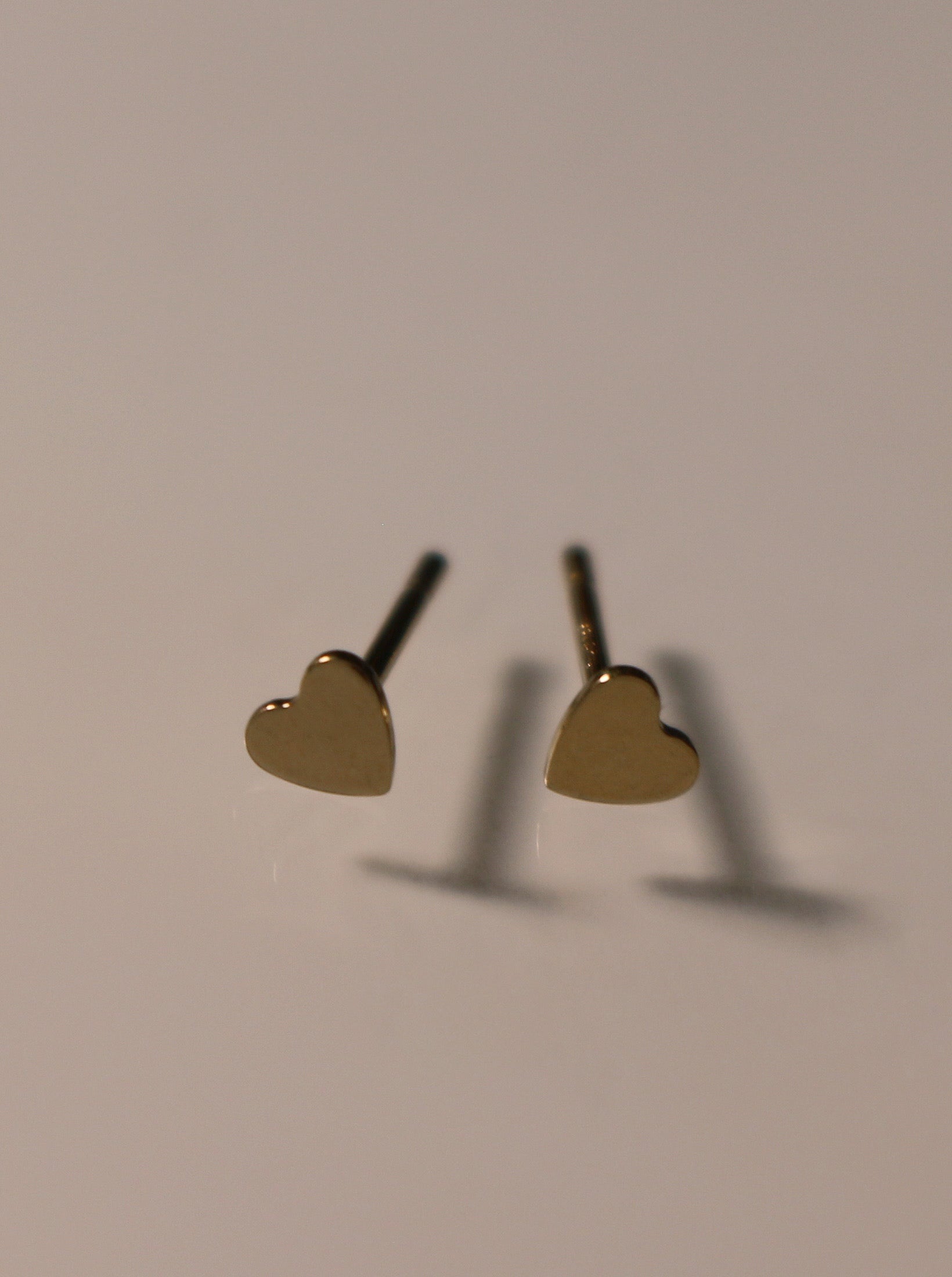 Tiny Gold Heart Stud Earrings