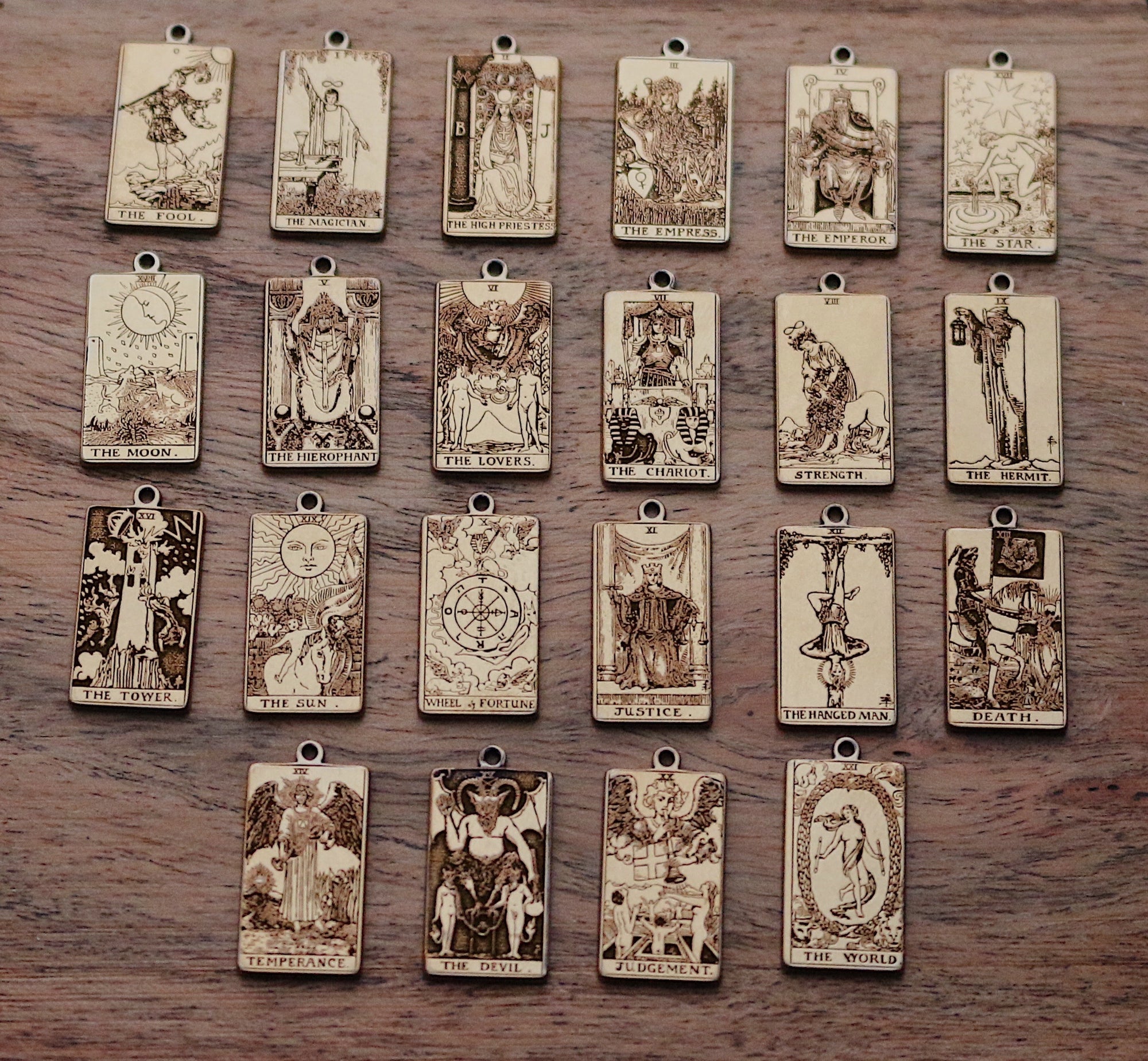 22 CARDS: The Major Arcana Dainty Tarot Card Necklace - Gold Filled