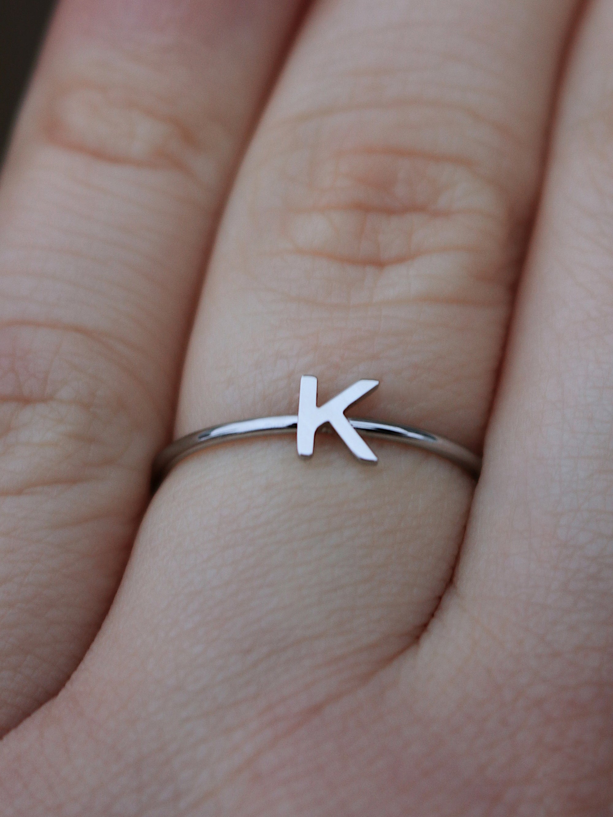 Silver Initial Ring