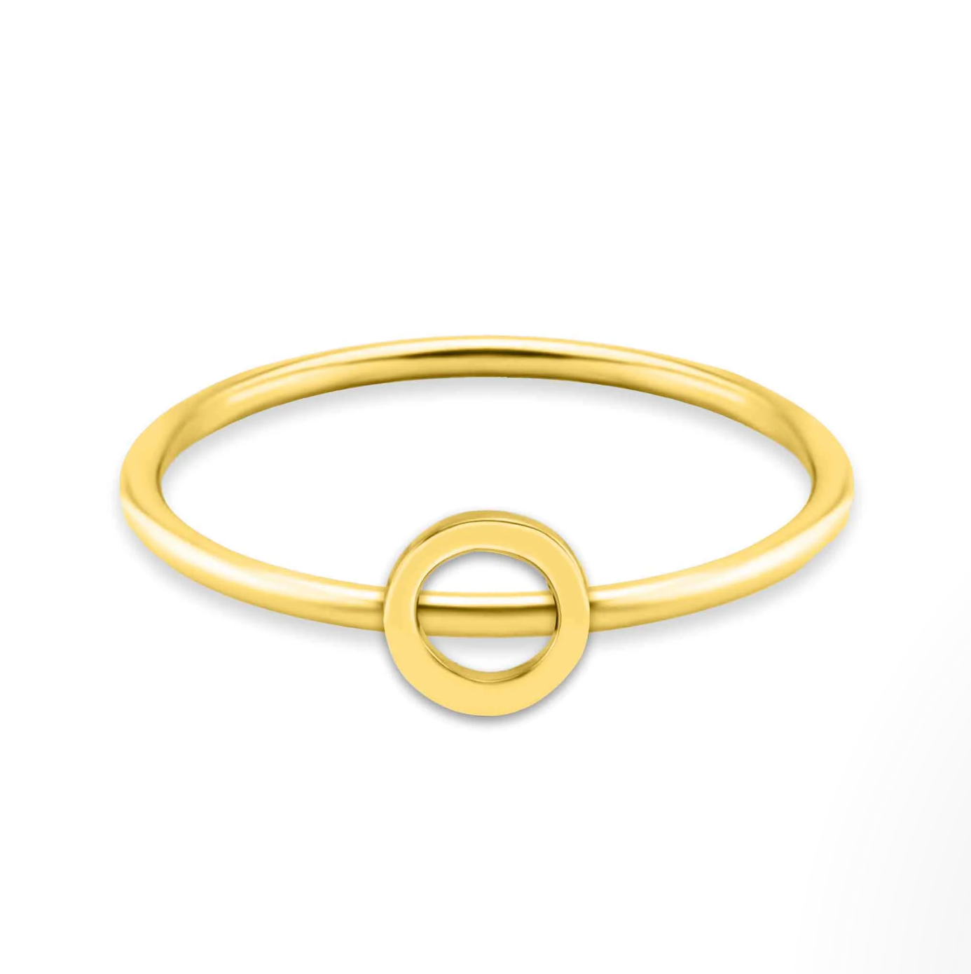Gold Birthstone and Initial Ring Set