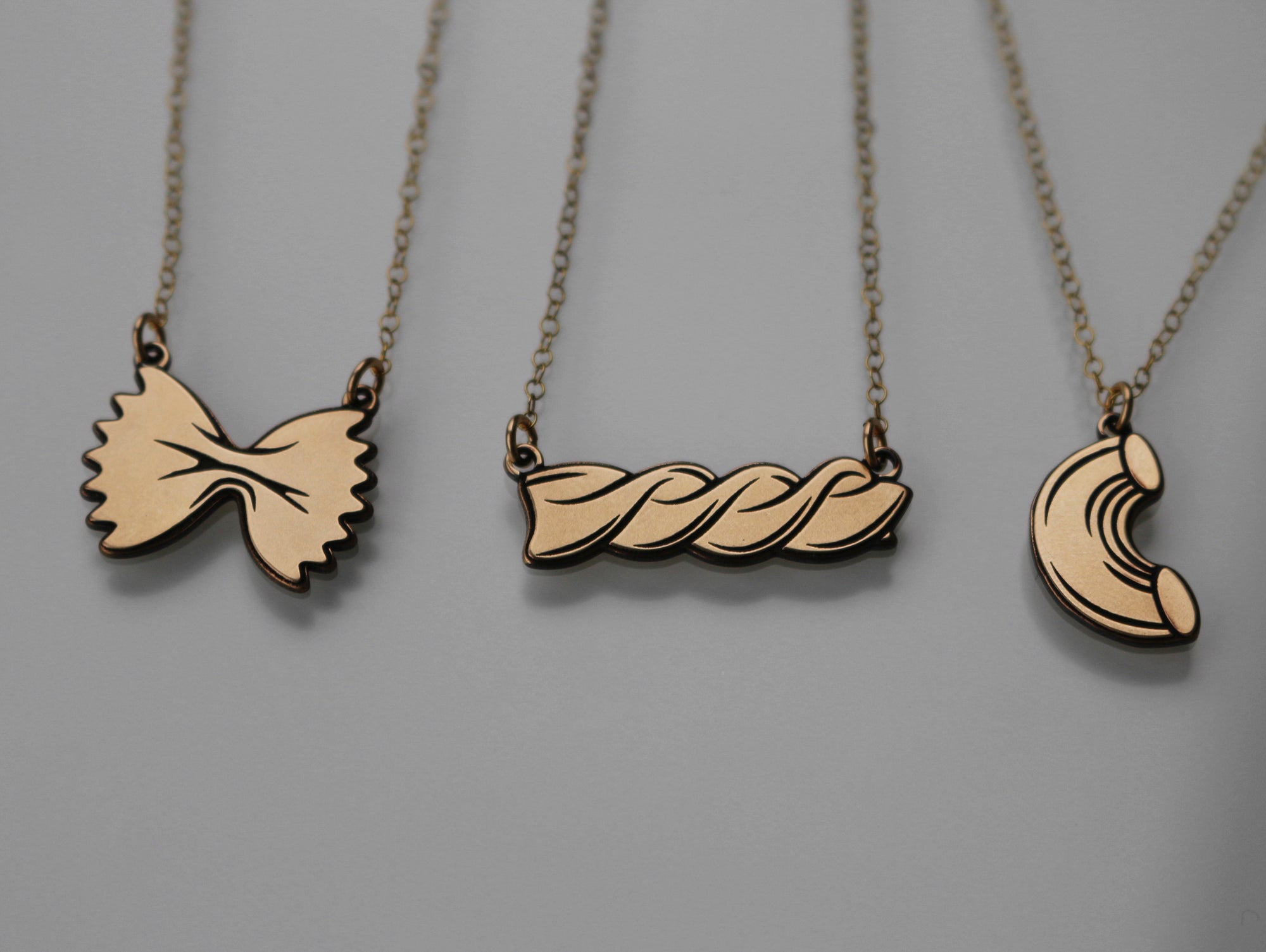 Rigatoni Pasta Necklace - Gold Filled
