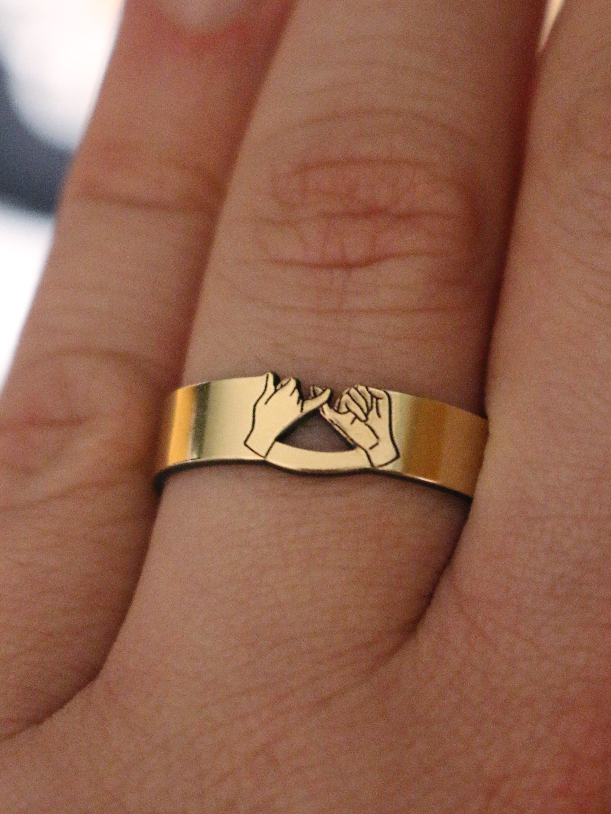 Pinky Promise Cutout Ring - Gold Filled