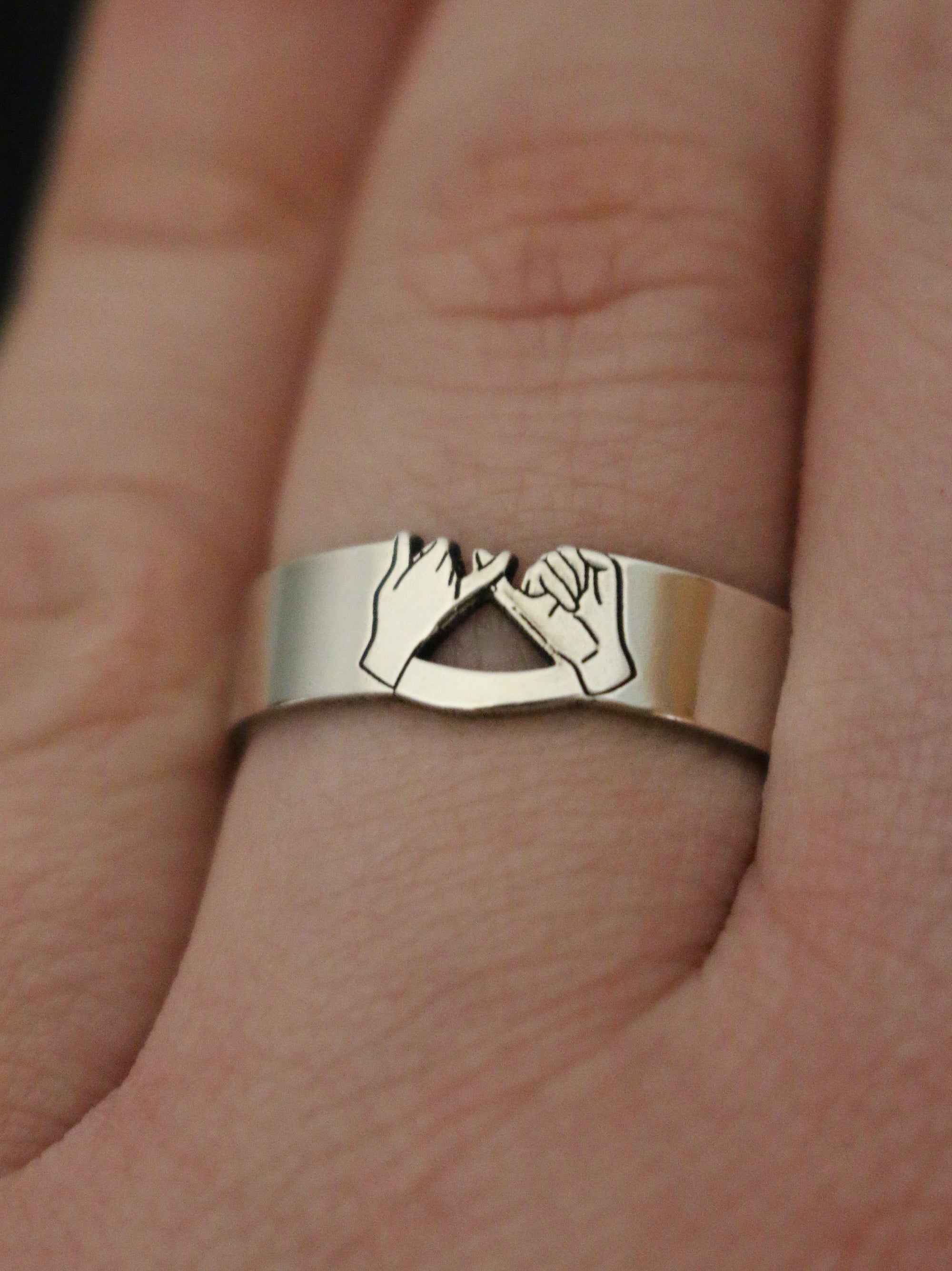 Pinky Promise Cutout Ring - Sterling Silver