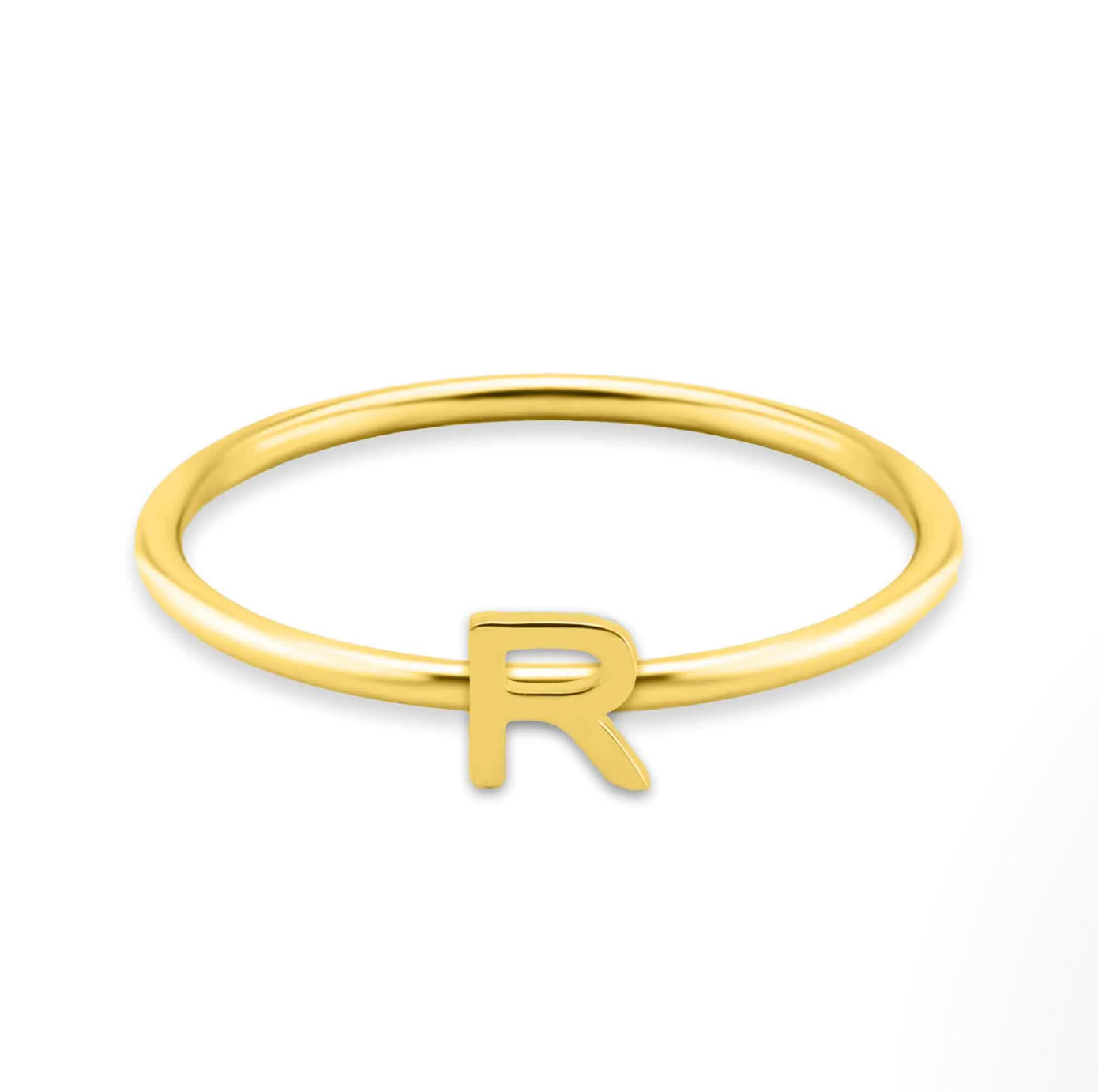 Buy Classy Solid 14K Gold R Letter Name Initial Signet Ring Mens Women a  True Beauty Online in India - Etsy
