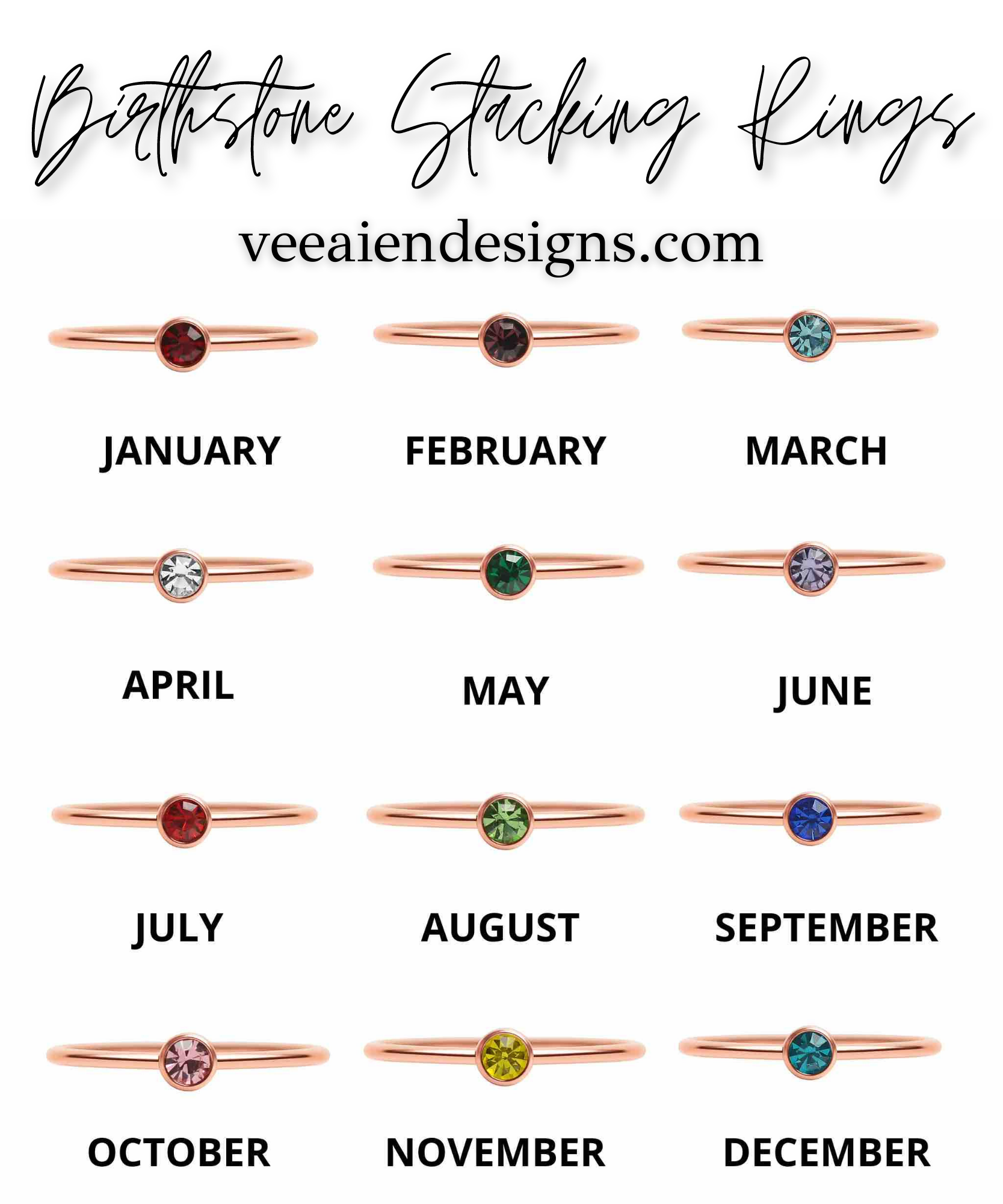 September Birthstone Ring - Rose Gold