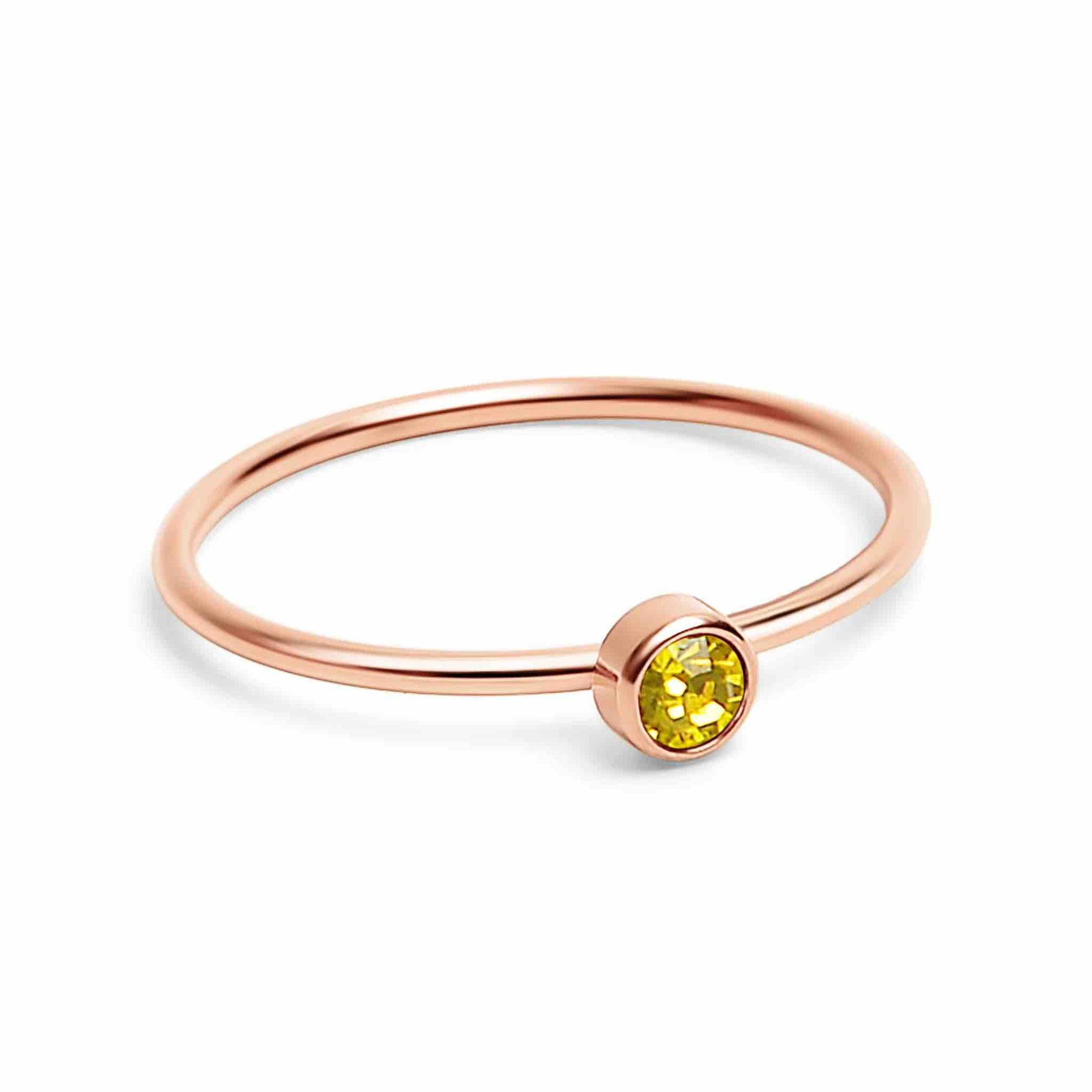 November Birthstone Ring - Rose Gold