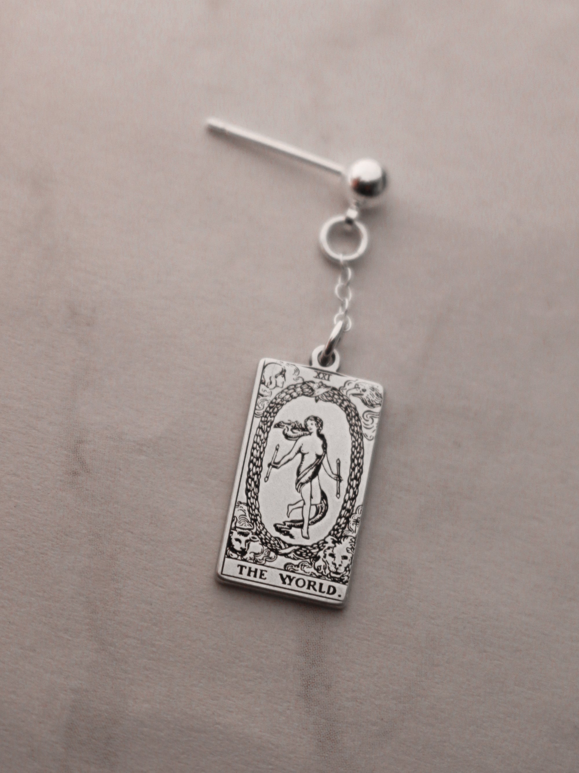 The Major Arcana Tarot Card Dangle Earring - Sterling Silver