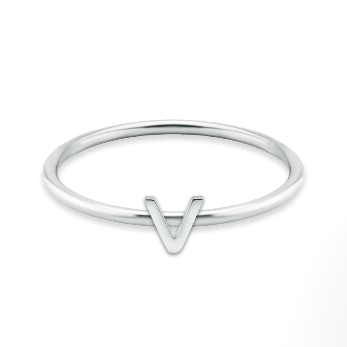 Silver Initial Ring