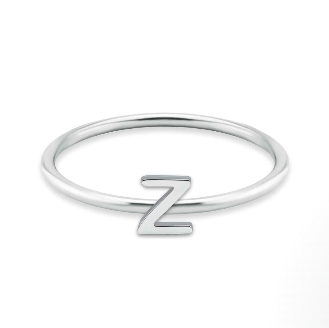 Silver Initial Ring