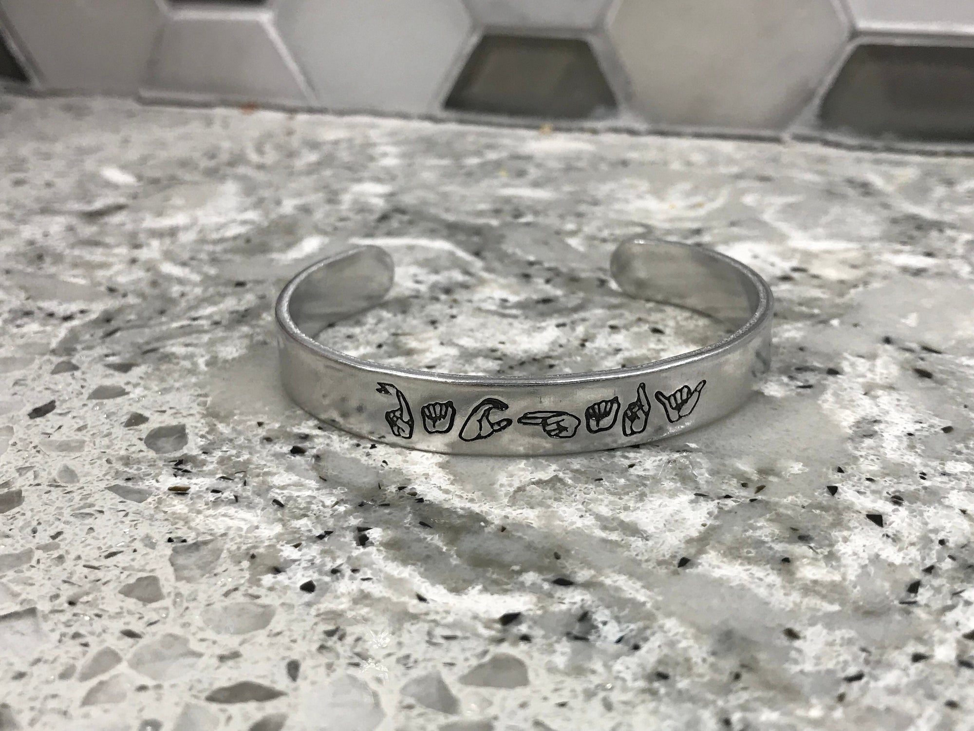 Personalized Steel Name Bangle Bracelet – Happy Maker