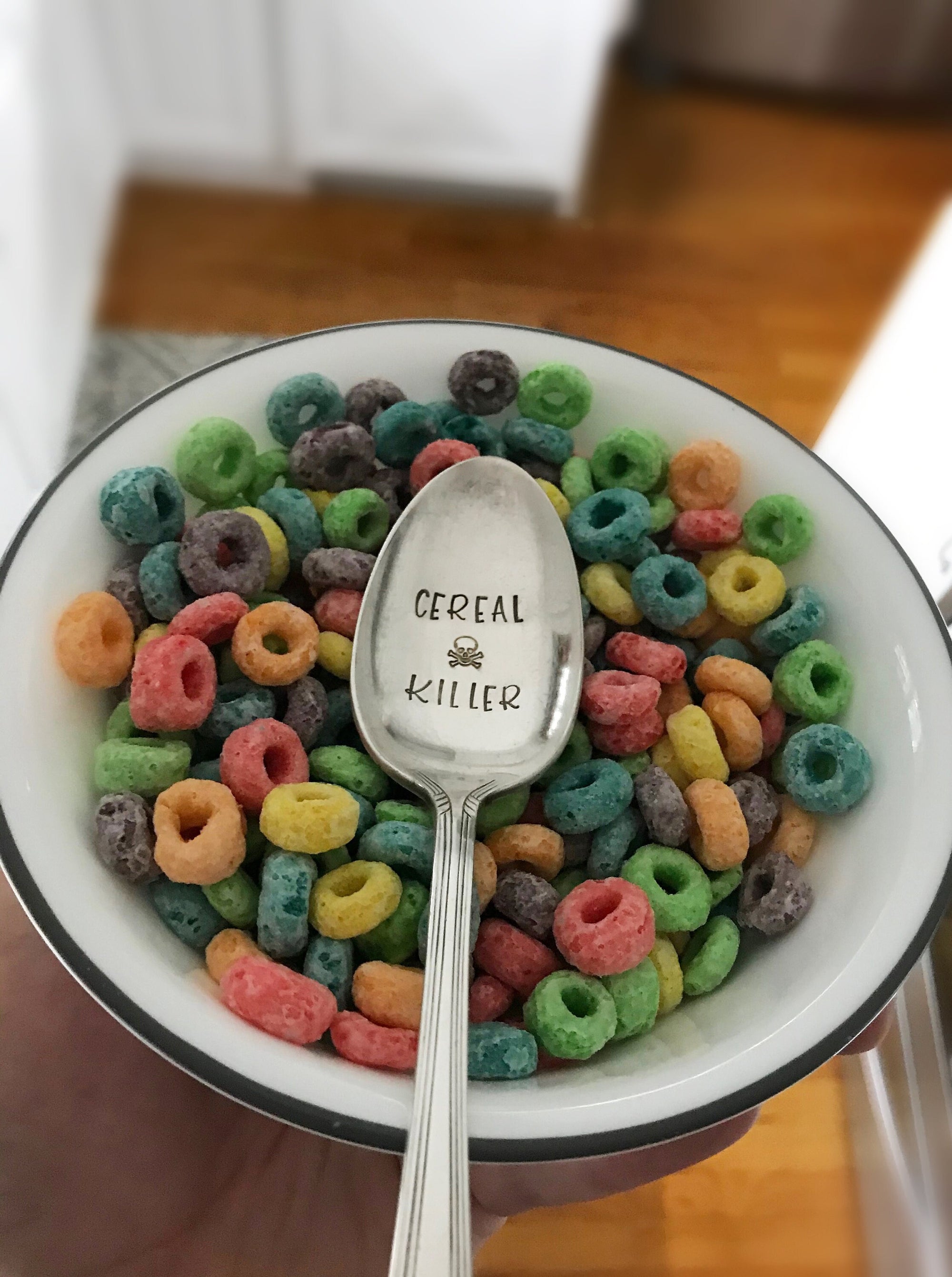 Cereal Killer Stamped Silver Plated Spoon | Unique Gift | Cereal Lover | Personalized Spoon | Funny Stocking Stuffer | Christmas | Hanukkah