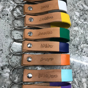 16 COLORS: Custom Color ASL Personalized Name Leather Keychain | American Sign Language Gift | ASL Fingerspelling | Finger Alphabet