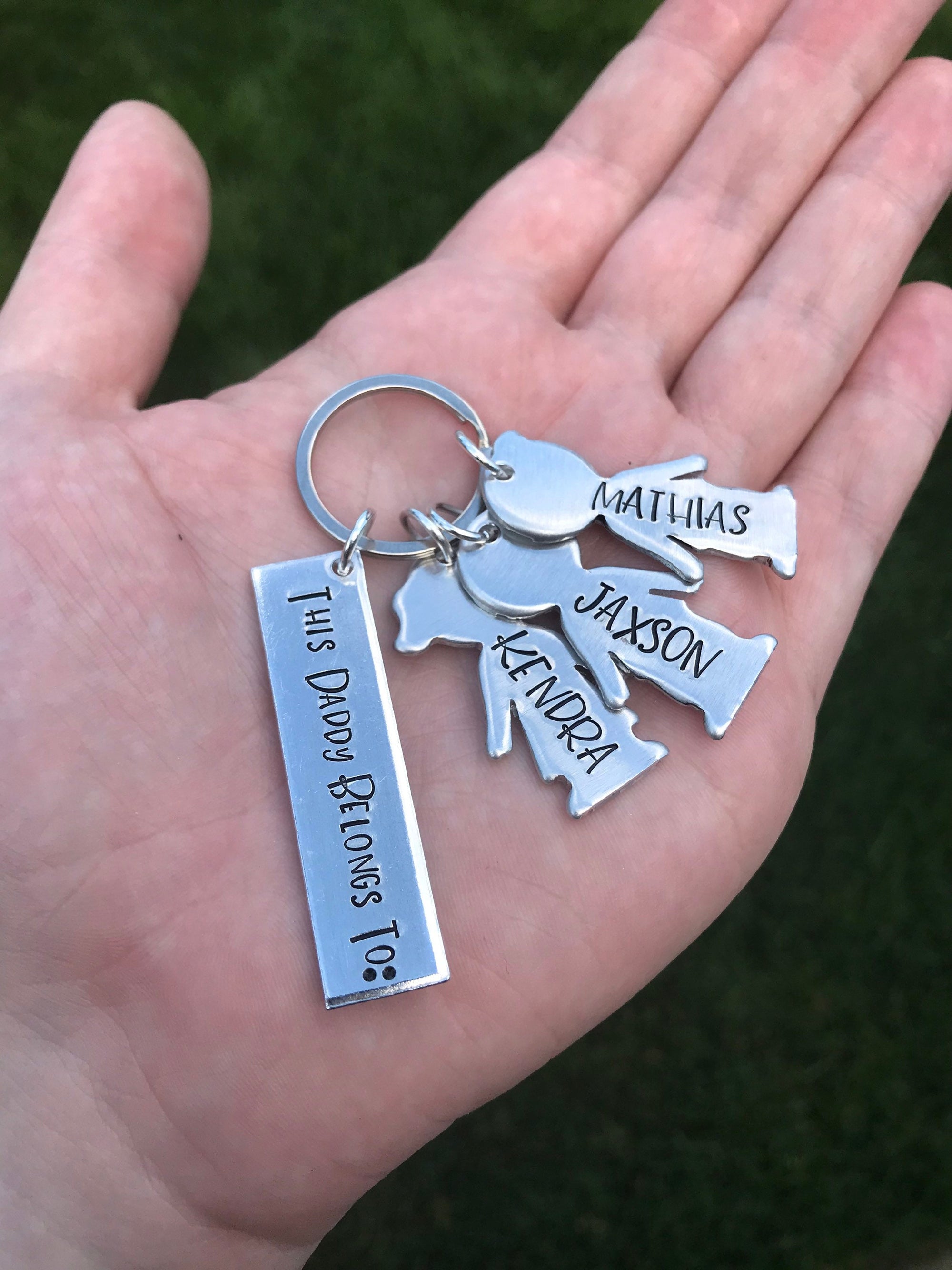 This Daddy Belongs To Keychain | Father's Day Gift | New Dad Gift | First Father's Day | Papa Keychain | Kids Name Personalized Keychain