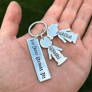 This Daddy Belongs To Keychain | Father's Day Gift | New Dad Gift | First Father's Day | Papa Keychain | Kids Name Personalized Keychain