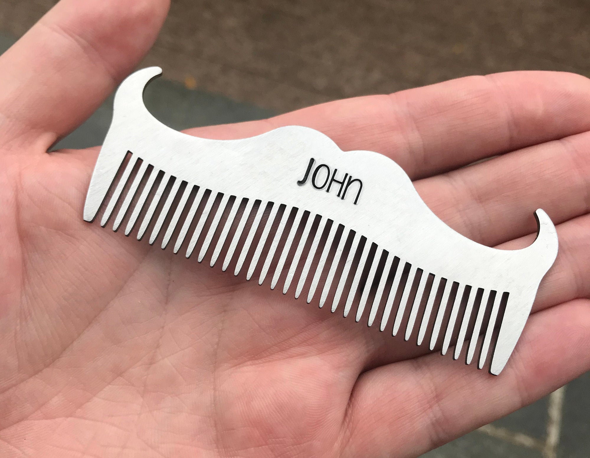 Customizable Comb Custom Mustache Comb | Personalized Men's Gift - Veeaien Designs