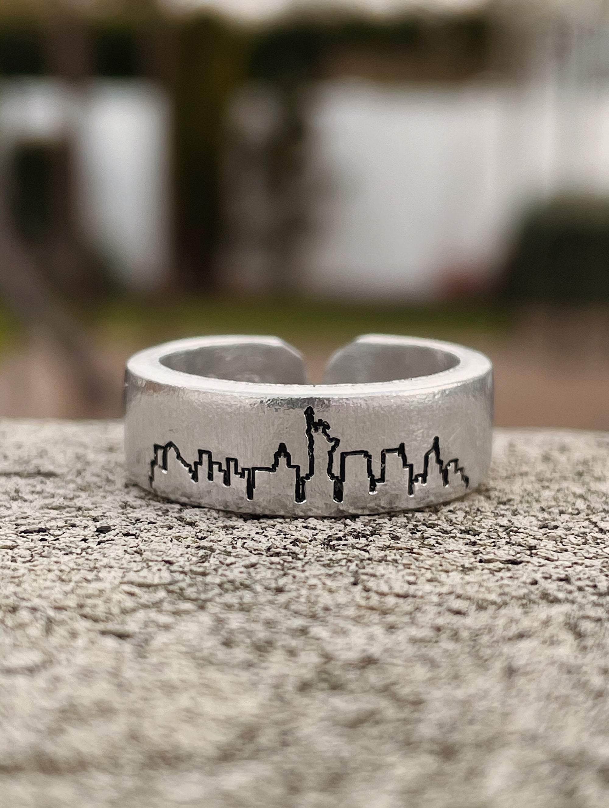New York City Skyline Minimalist Stacking Ring | NYC Cityscape Ring | Dainty Silver Ring | Long Distance NY | College Student Gift