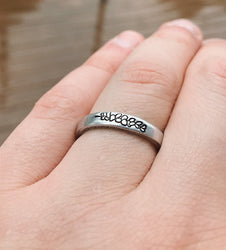 Eucalyptus Silver Minimalist Stacking Ring | Birth Flower Ring | Wildflower | Best Friend BFFs | Dainty Silver Ring | Bridesmaid Gifts
