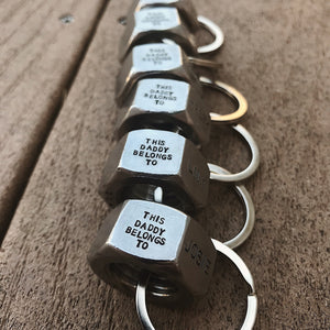 UP TO 5 NAMES: Unique Father's Day Gift | This Daddy Belongs To Keychain | Mens Valentines Gift | First Fathers Day | Kids Name Personalized