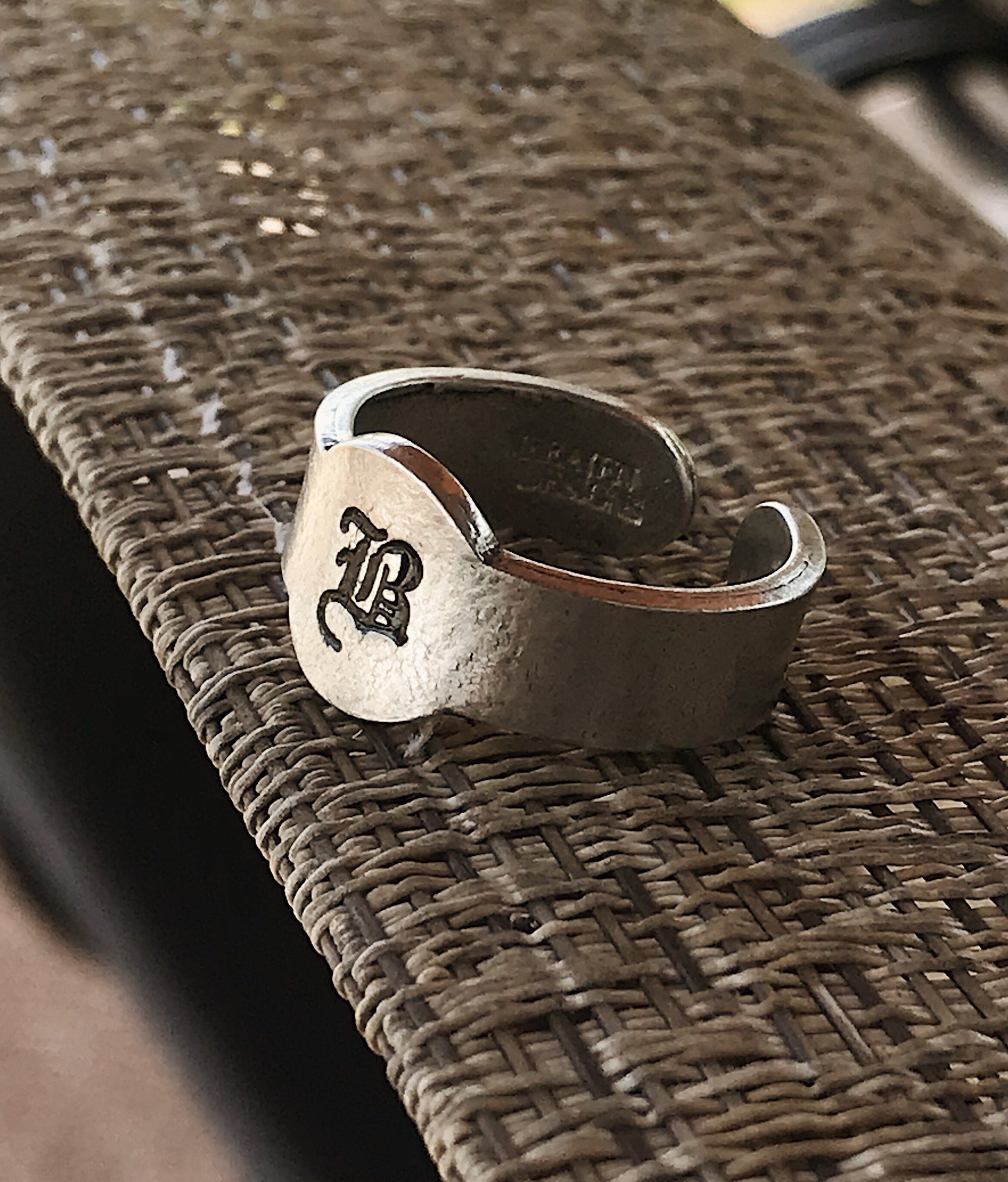 Signet Ring | Initial Stamped Signet Ring | Personalized Initial Ring | Silver Signet Ring | Jewelry Initial Ring | Custom Signet Ring