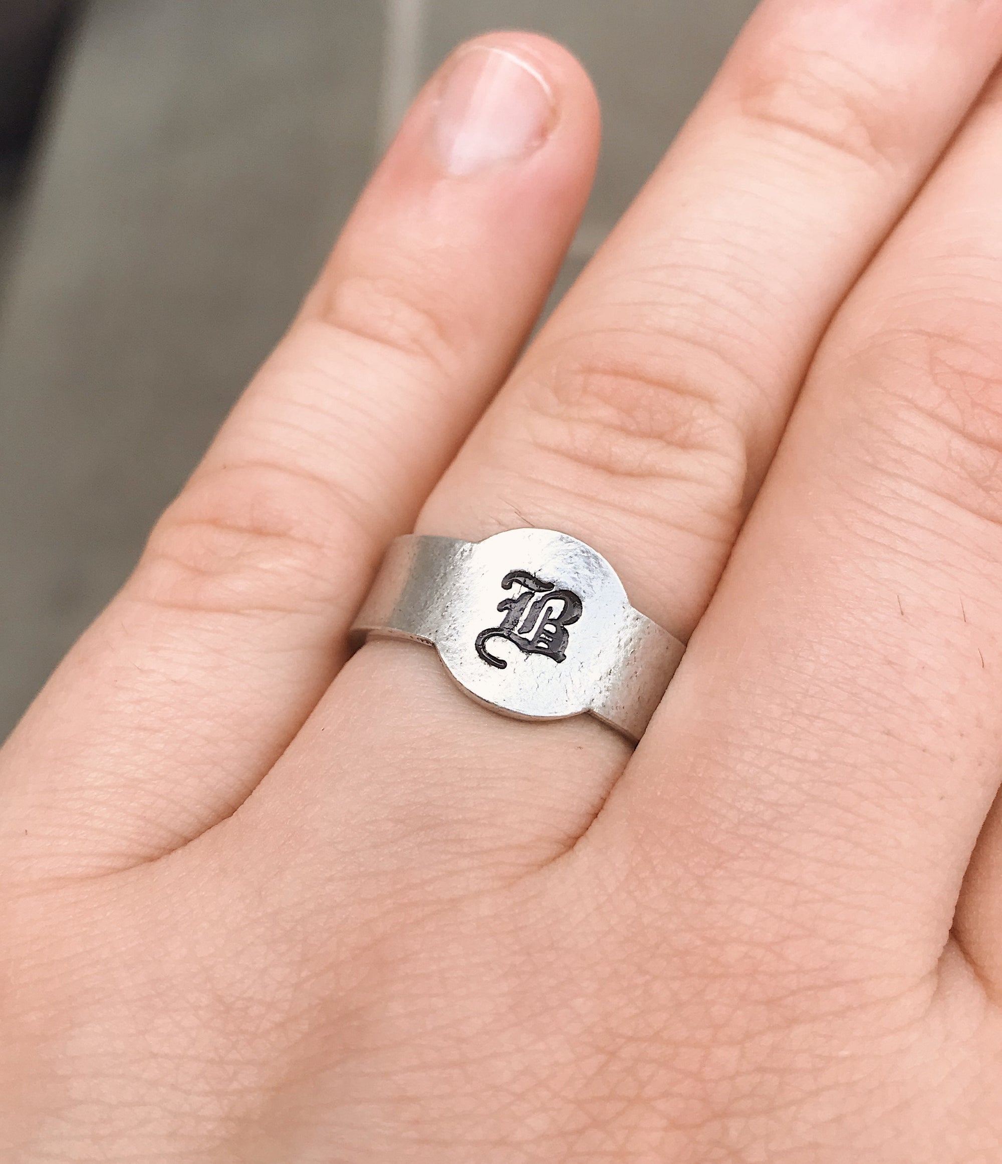 Signet Ring | Initial Stamped Signet Ring | Personalized Initial Ring | Silver Signet Ring | Jewelry Initial Ring | Custom Signet Ring