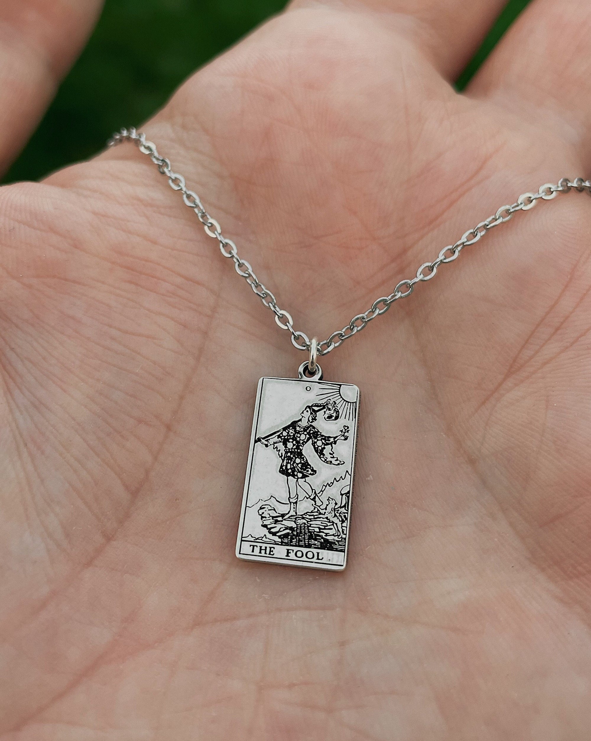 The Fool Tarot Card Necklace - Sterling Silver
