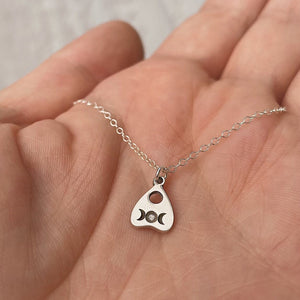 Dainty Planchette Sterling Silver Charm Necklace | Best Friend Birthday Gift | Halloween Necklace | Celestial Mystic Lunar Jewelry
