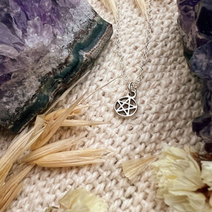 Dainty Pentacle Charm Necklace | Best Friend Birthday Gift | Halloween Necklace | Mystic Pagan Jewelry | Wiccan Necklace | Witchcore Jewelry