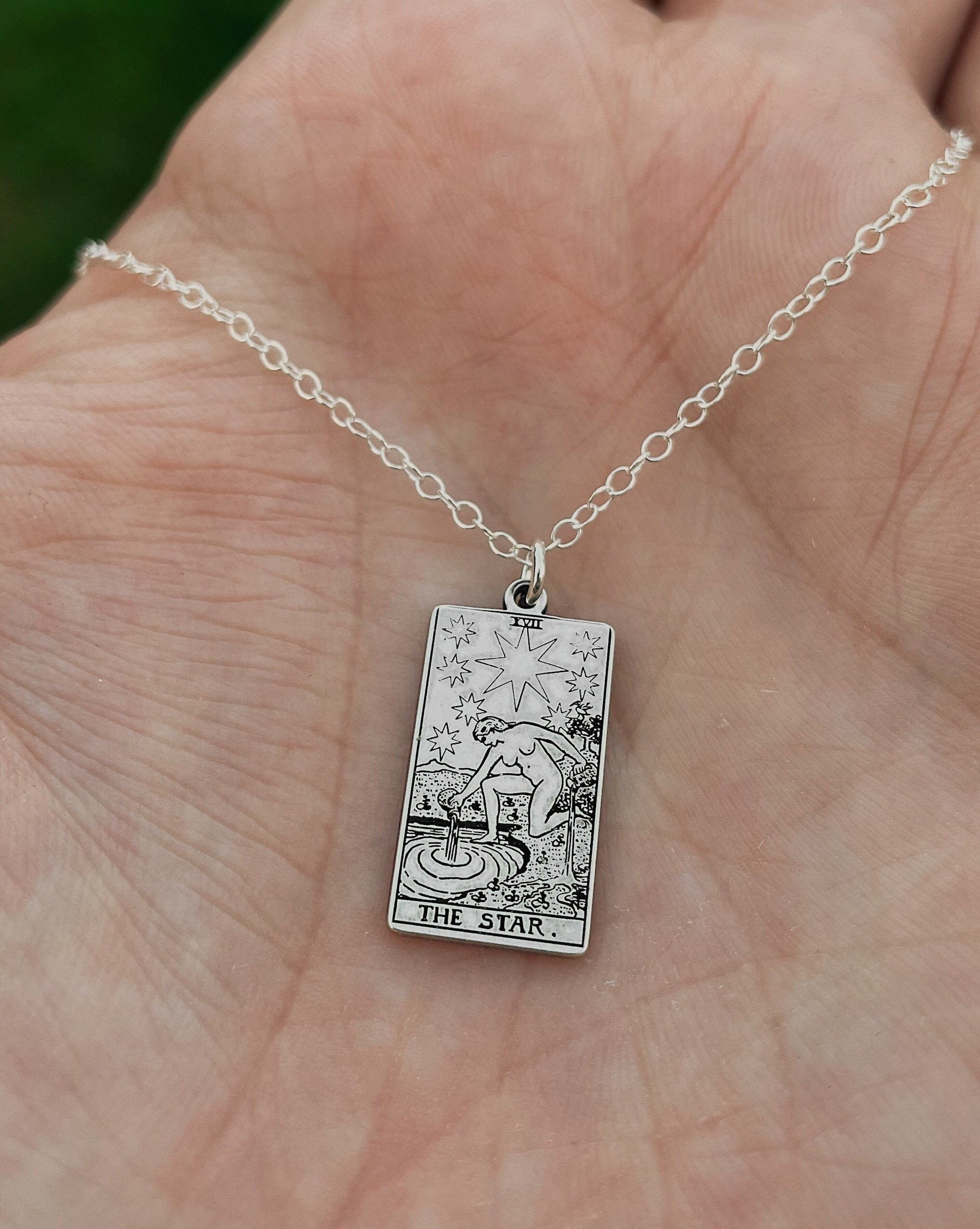 The Star Tarot Card Necklace - Sterling Silver