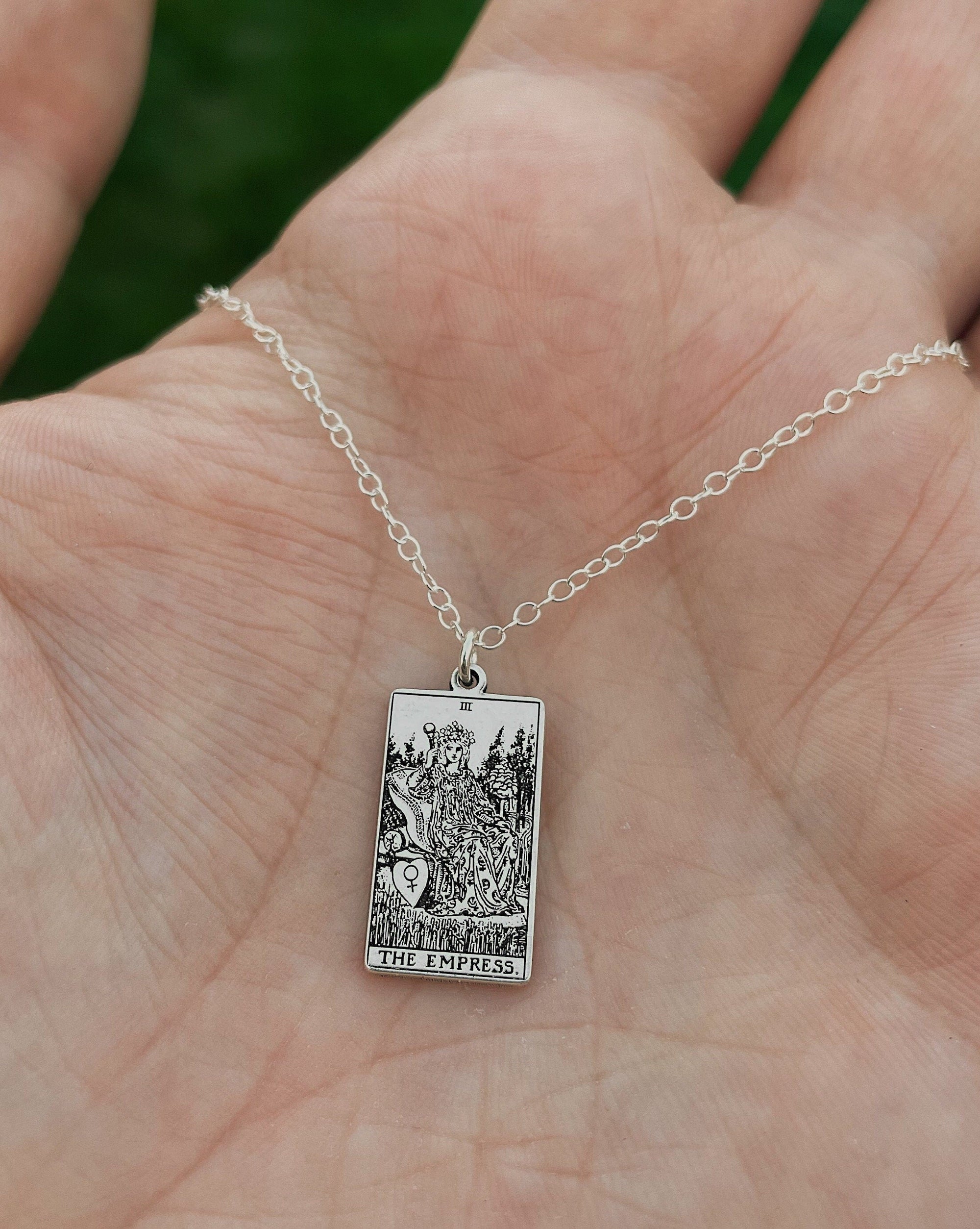 The Empress Tarot Card Necklace - Sterling Silver