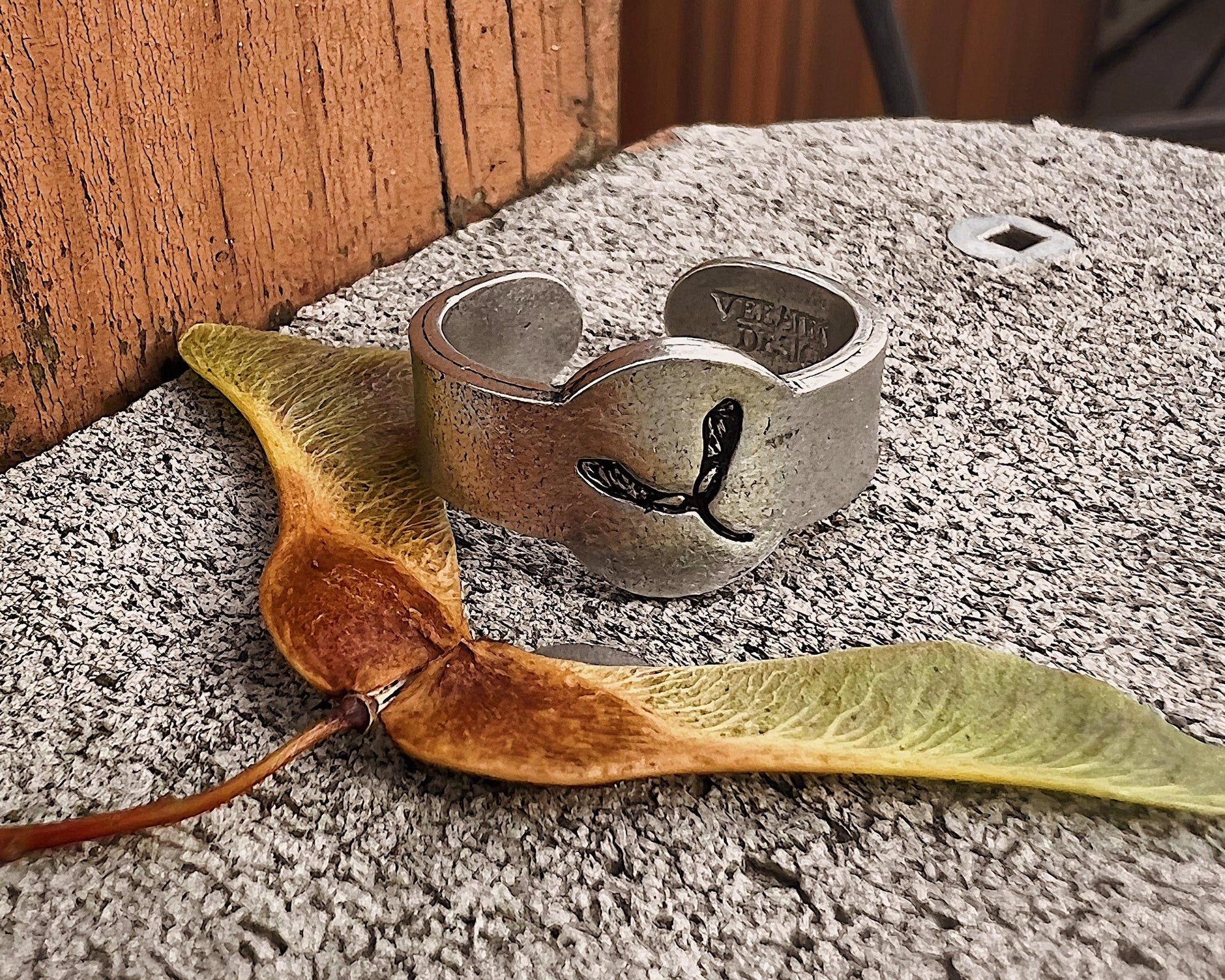 Maple Key Signet Ring | Polynose Ring | Whirligig Ring - Veeaien Designs