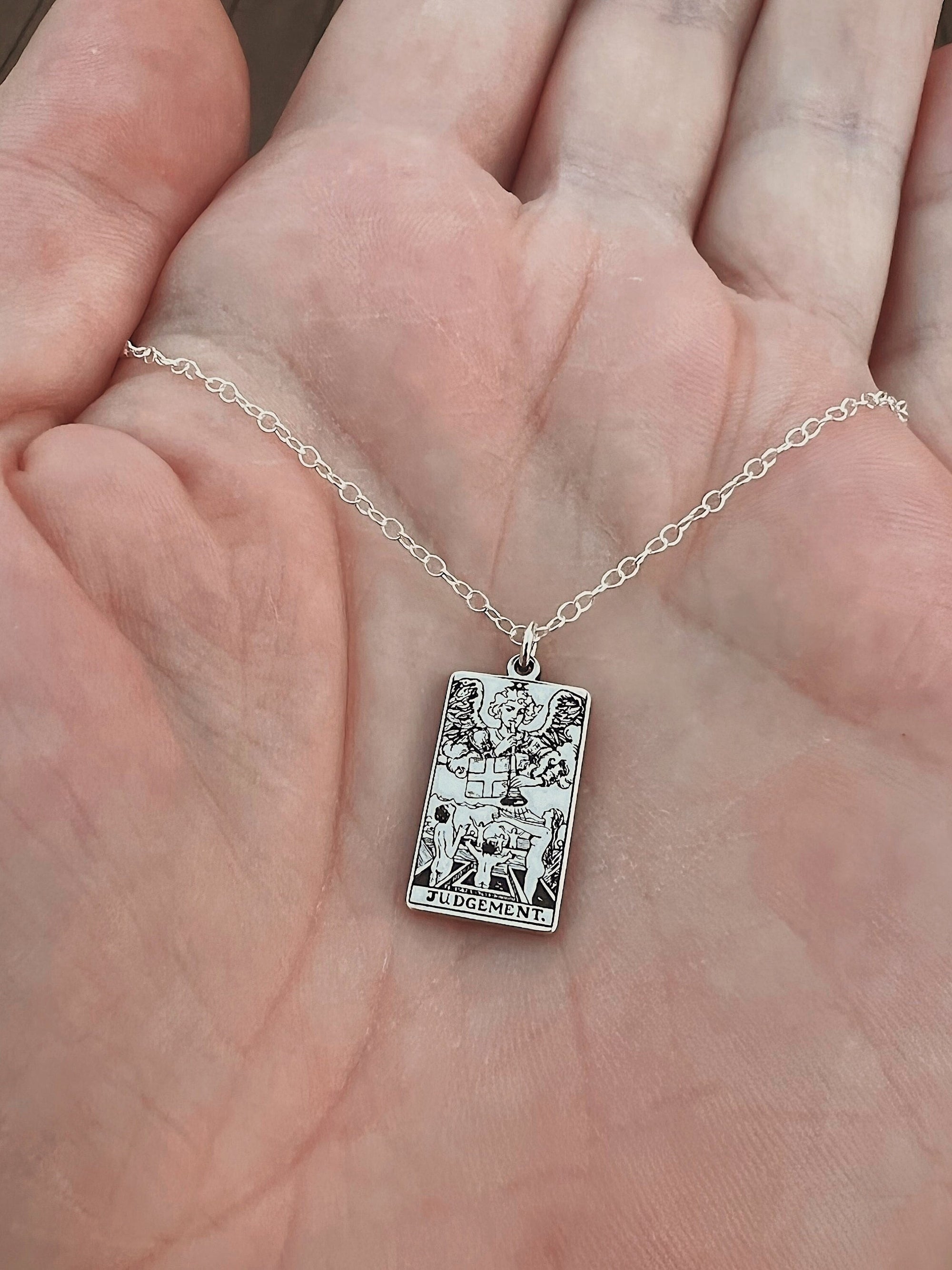 Judgement Tarot Card Necklace - Sterling Silver