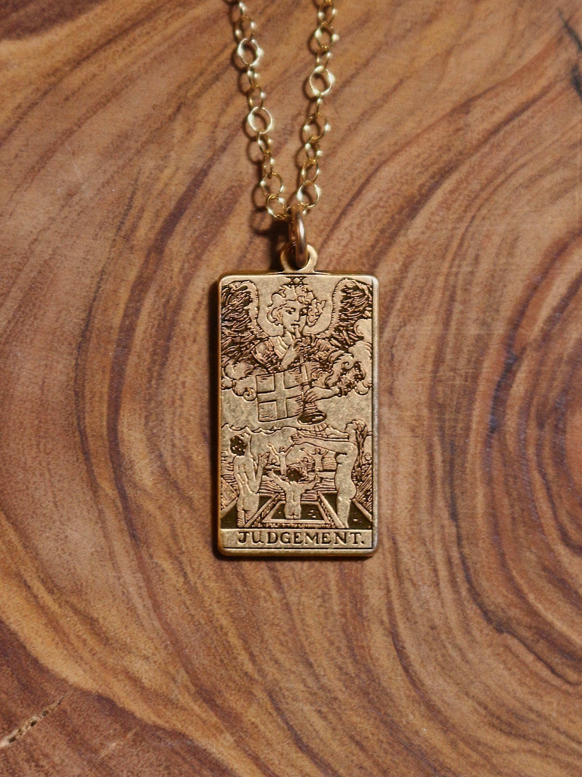 Judgement Tarot Card Necklace - Gold Filled