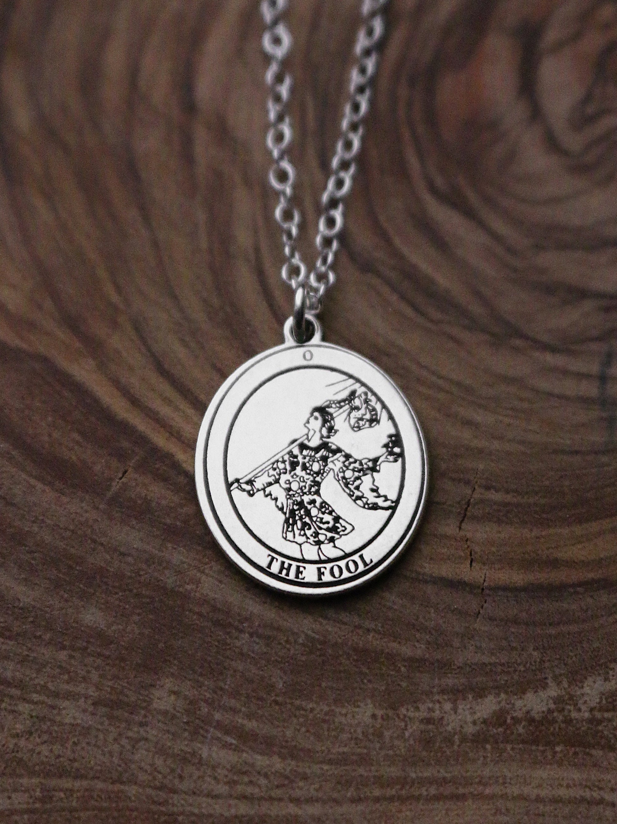 Round The Fool Tarot Card Necklace | Best Friend Birthday Gift | Tarot Card Necklace | Celestial Mystical Amulet | Dainty Witch Necklace