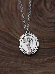 Round The Hermit Tarot Card Necklace | Best Friend Birthday Gift | Tarot Card Necklace | Celestial Mystical Amulet | Dainty Witch Necklace