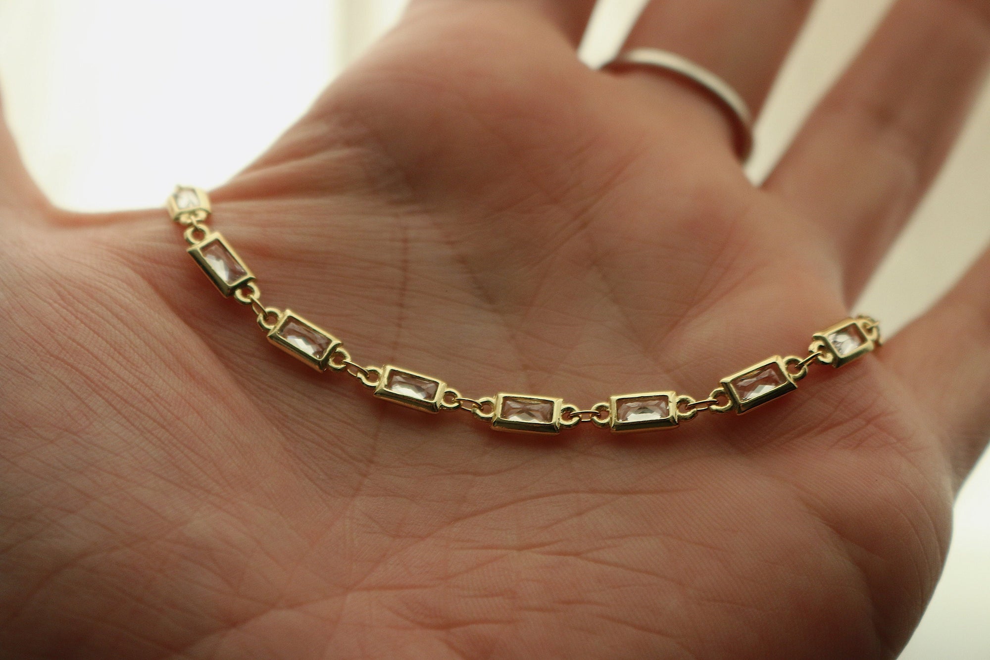 Kaitlin Gold Choker Necklace | Gold Filled Rectangle Gemstone Choker | Best Friend Birthday Gift | Everyday Gold Necklace | Choker Necklace